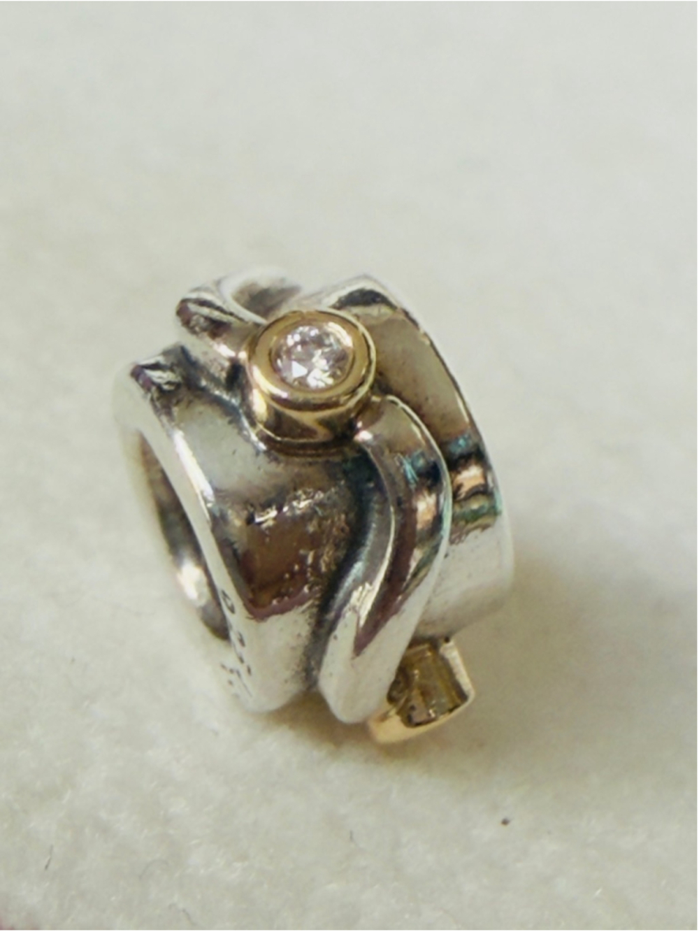 PANDORA Laura's Favorite Diamond Charm Sterling Silver 925 & 14k Gold